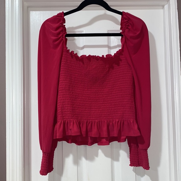 Pink Ribbed Long Sleeve Top - MEDIUM - Picture 2 of 4